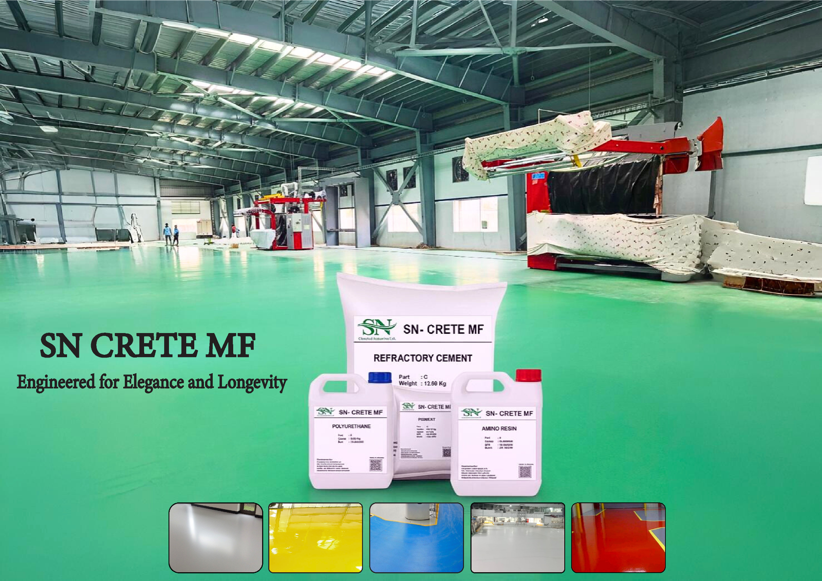 SN-CRETE MF PU flooring Turkey - polyurethane floor system for industrial floors factory warehouse Izmir Tire