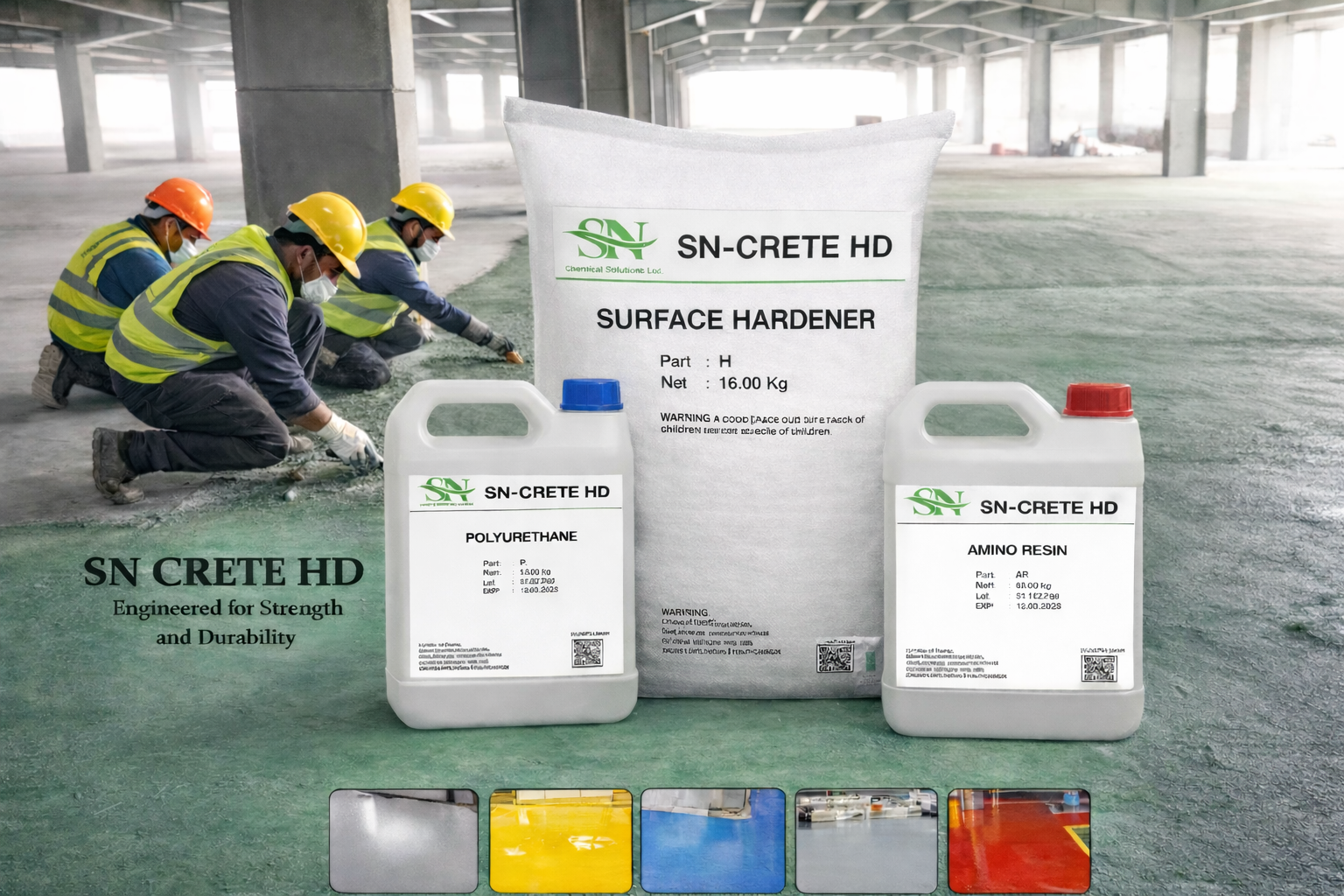SN-CRETE HD heavy duty polyurethane concrete flooring system for industrial floors